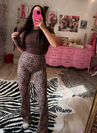 The CCB exclusive Seamless Buttery soft yoga pants in leopard