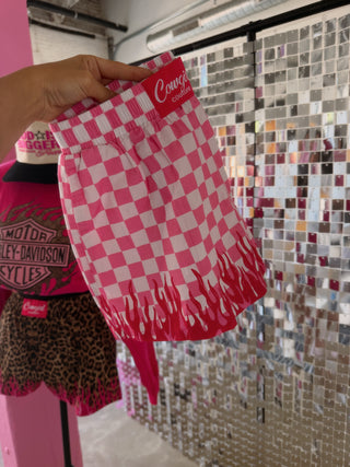 (DROPS 7/24) CLOSING 7/31 CCB™ original Pink Checkered + Flame boxer shorts PREORDER