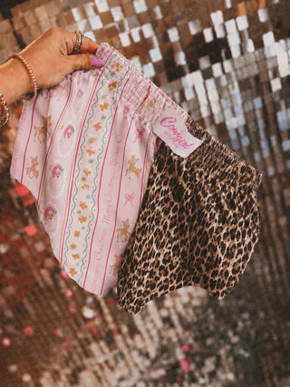 DROPPING 7/10 CLOSING 7/17 CCB™ original Split leopard | coquette reindeer boxer shorts PREORDER