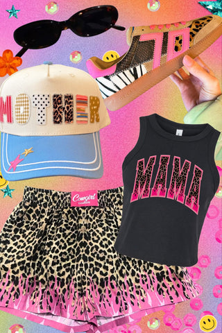 Leopard flame mama tanks + baby tees
