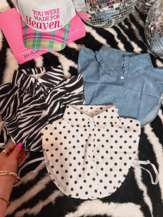 Faux Removable Collar In Zebra Jewels