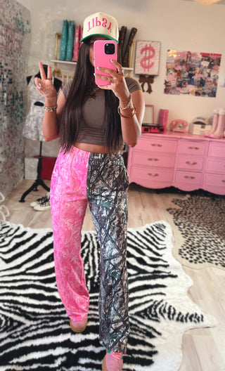 The CCB original double trouble pants in real tree camo + pink camo PREORDER