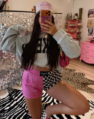 DROPS 6/5 *** CCB™ original split pink checkered / b+w checkered boxer shorts PREORDER
