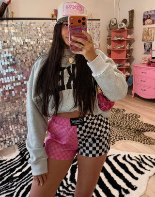 DROPS 6/5 *** CCB™ original split pink checkered / b+w checkered boxer shorts PREORDER