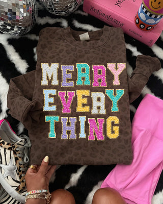 Faux chenille patch merry every thing