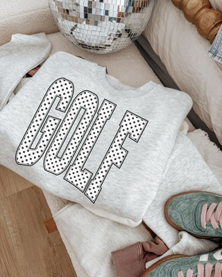 polka dot Golf varsity letters