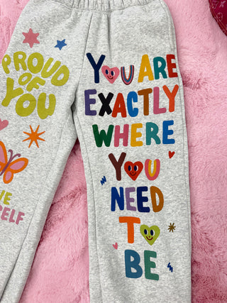 Trendy words of affirmation joggers