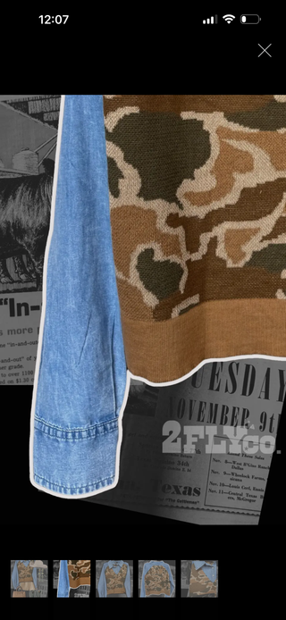 Best of Both worlds Camo & Denim button down