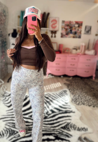 The CCB exclusive Seamless Buttery soft yoga pants in light camo READY TO SHIP