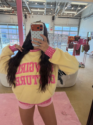 Cowgirl Couture® Layered Gingham Mockneck — Butter Yellow [PREORDER]