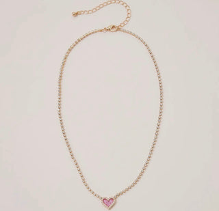 The sweet talker heart pendant necklace in pink