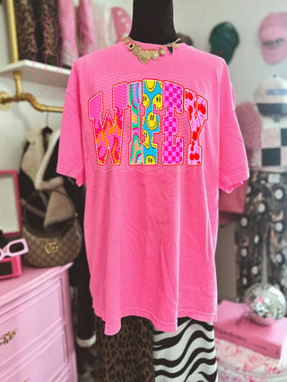 Retro swirly multi pattern wifey