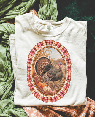 TEE TUESDAY | VINTAGE PLAID ORNATE FRAME TURKEY