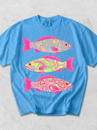 Holographic tie dye fishies
