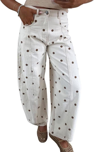 Cream + Brown Polka Dot Barrels - Preorder