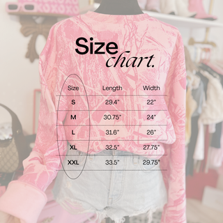 CCB Pink camo oversized cotton crew READY TO SHIP