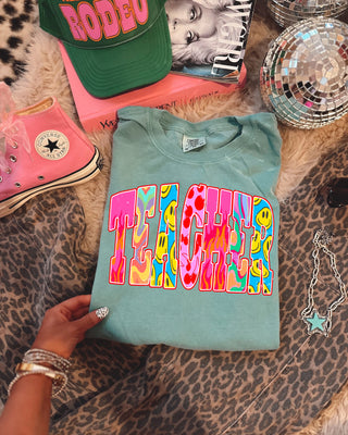 TEE TUESDAY | neon swirl teacher