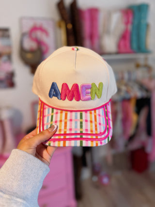 Amen 3D puff embroidered trucker hat