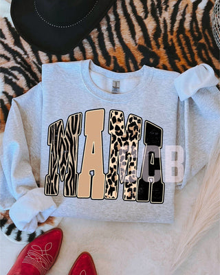 Neutral zebra leopard and solids mama graphic