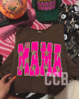 Hot pink leopard star mama graphic