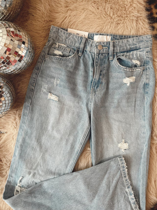 Straight leg light distress vervet jeans | size 24 | baileys closet