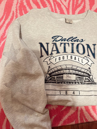 Dallas cowboys rhinestone star sleeves crew | size medium  | baileys closet
