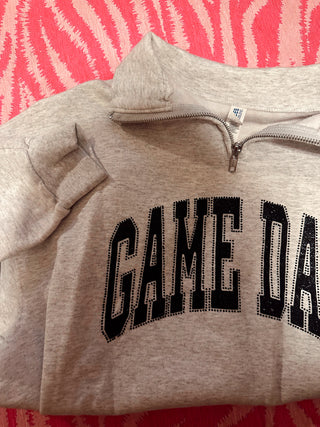 Real rhinestones sparkly game day quarter zip | size large  | baileys closet