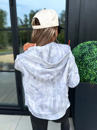 Birdie light wash camo full zip jacket