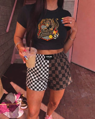 Leopard retro bolt Harley  tanks + baby tees