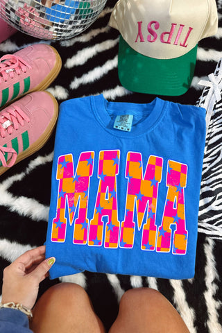NEON CHECKERED STAR MAMA