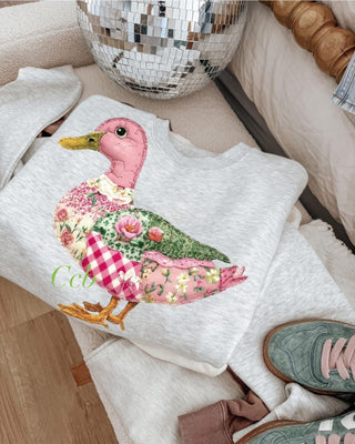 Pink Patchwork Mallard FAUX