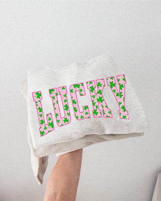 Lucky varsity letters graphic