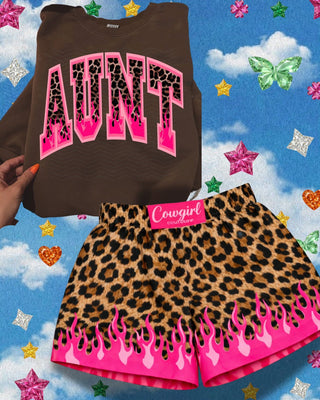 Leopard flame Aunt graphic