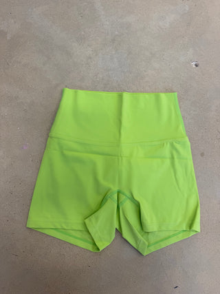 Seamless biker shorts neon green size small