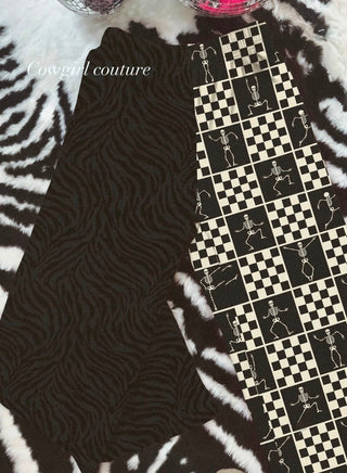 CCB® Split Pants — Black Zebra + Checkered Skelly [PREORDER]