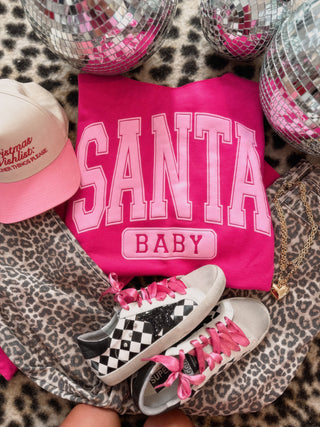 Birdie - Santa baby cut off neck crew