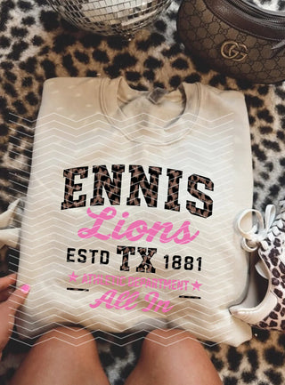 Custom leopard ennis lions athletic department