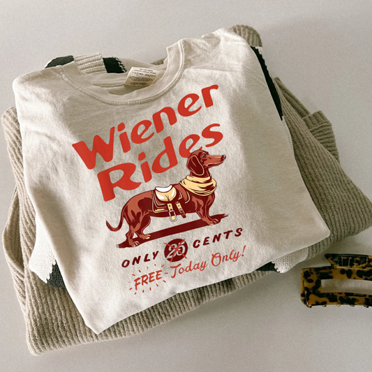 weiner rides comfort colors ivory tee