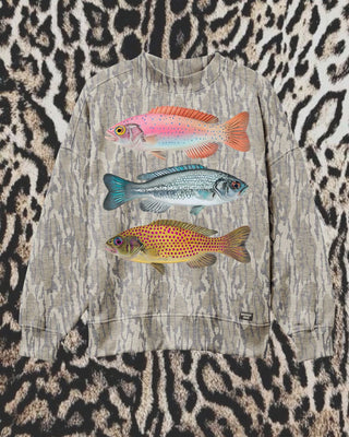 Licensed Mossy Oak® Bottomland Mockneck Sweatshirt [PREORDER — EARLY NOVEMBER ARRIVAL] TRENDY FISH DESIGN