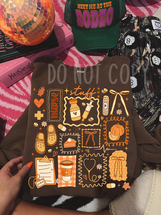 Fall nurse doodle collage