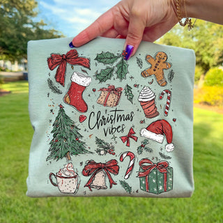 Christmas vibes whimsical doodle collage