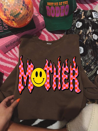 Neon flame mother graphic