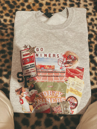 49ers collage crewnecks ready to ship