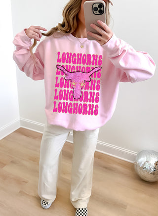 Pink preppy longhorns glitter