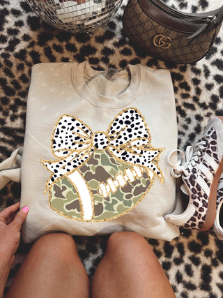 Duck camo glitter football