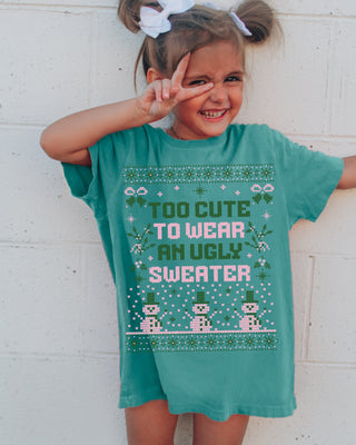 Too cute for an ugly Christmas sweater | Kids graphic
