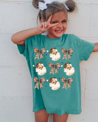 Santa leopard bow collage | Kids graphic