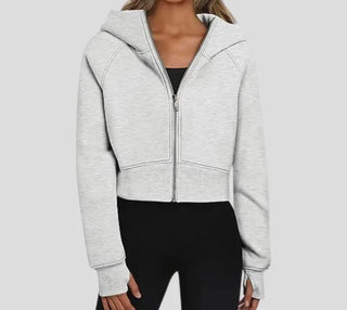 Cropped zip up athleisure hoodie