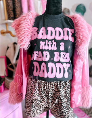 Baddie with a dead beat daddy ivory Comfort Colors Tee