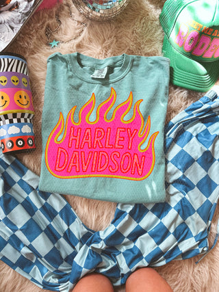 Pink leopard flame retro biker graphic  | TEE TUESDAY